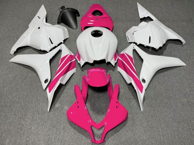 2009-2012 White Pink Stripe Honda CBR600RR Motorcycle Fairings UK