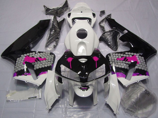 2005-2006 Pink Splatter on Glossy Black Honda CBR600RR Motorcycle Fairings UK