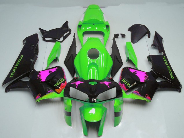 2005-2006 Pink Splatter on Green Honda CBR600RR Motorcycle Fairings UK
