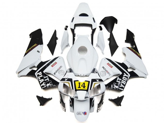 2003-2004 White Yellow Glossy Black Playboy 14 Honda CBR600RR Motorcycle Fairings UK