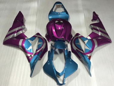 Buy 2007-2008 Purple Light Blue Captain America Honda CBR600RR Motorcycle Fairings UK
