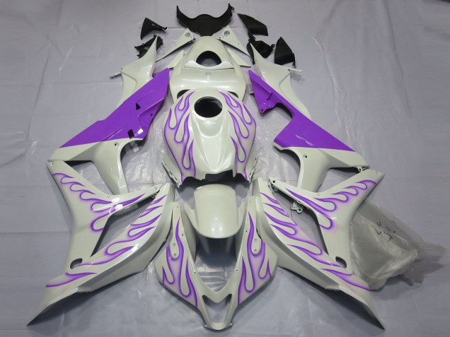 2007-2008 White Purple Flame Honda CBR600RR Motorcycle Fairings UK