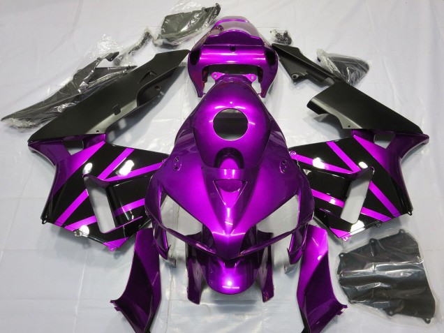 2005-2006 Purple Glossy Black Design Honda CBR600RR Motorcycle Fairings UK