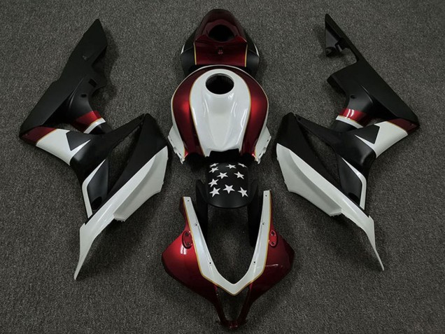 2009-2012 White Red Matte Black Star Honda CBR600RR Motorcycle Fairings UK