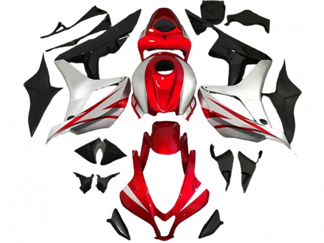2007-2008 Silver Red Glossy Black OEM Style Honda CBR600RR Motorcycle Fairings UK