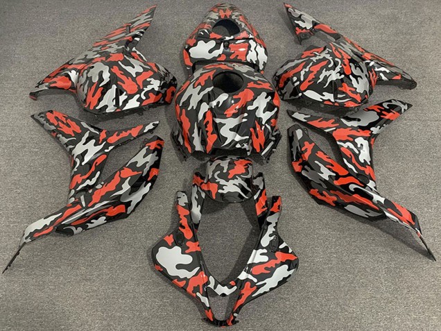 2009-2012 Red Grey Camouflage Honda CBR600RR Motorcycle Fairings UK