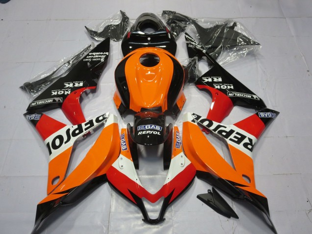2007-2008 Orange White Red Glossy Black Repsol Honda CBR600RR Motorcycle Fairing UK
