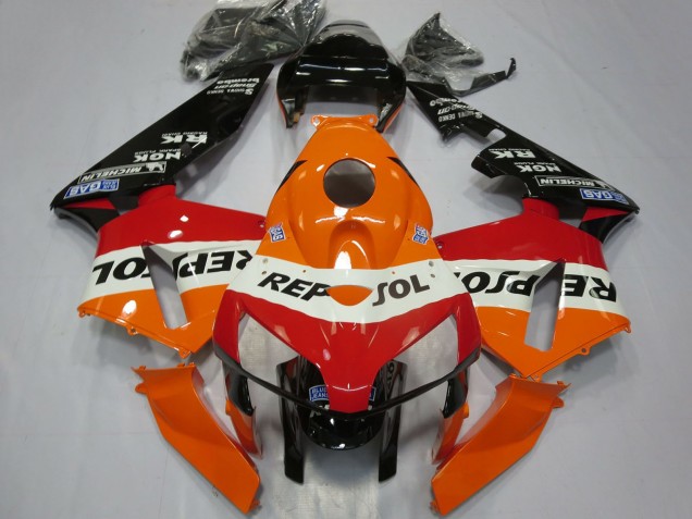 2005-2006 Orange White Red Glossy Black Repsol Honda CBR600RR Motorcycle Fairings UK