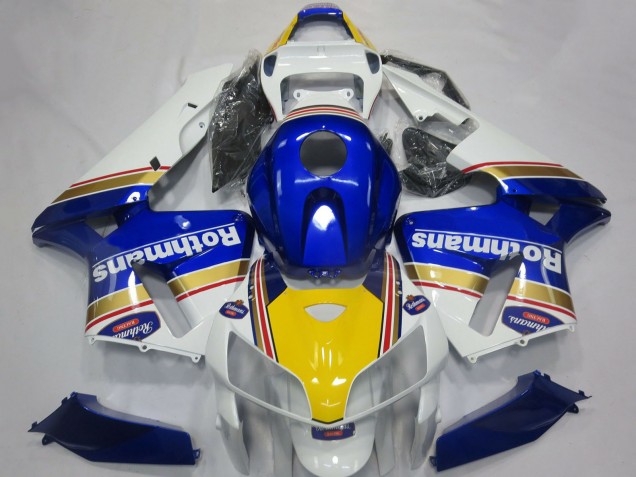 2005-2006 White Blue Yellow Rothmans Honda CBR600RR Motorcycle Fairings UK