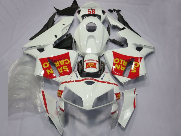 2005-2006 White Red Yellow San Carlo 58 Honda CBR600RR Motorcycle Fairings UK