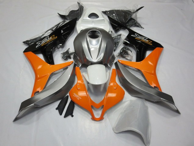 2007-2008 Silver Orange Glossy Black Honda CBR600RR Motorcycle Fairings UK