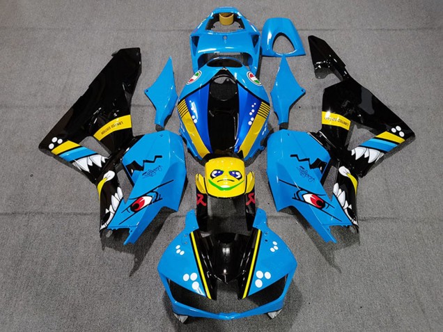 2013-2026 Blue Yellow Glossy Black Shark Honda CBR600RR Motorcycle Fairings UK