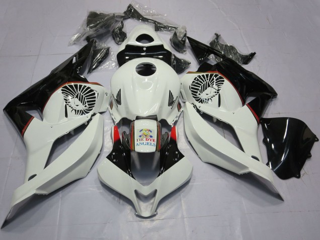 2009-2012 White Glossy Black Tie Dye Honda CBR600RR Motorcycle Fairings UK