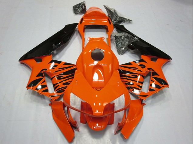 2003-2004 Orange Glossy Black Tribal Honda CBR600RR Motorcycle Fairings UK