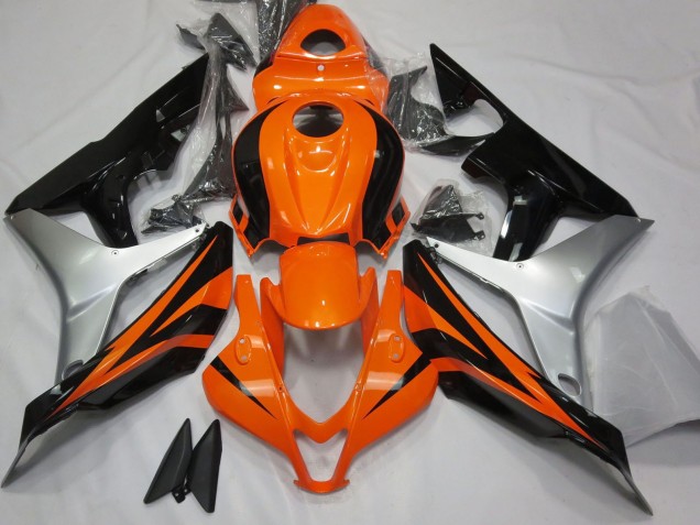 2007-2008 Silver Orange Glossy Black OEM Style Honda CBR600RR Motorcycle Fairings UK