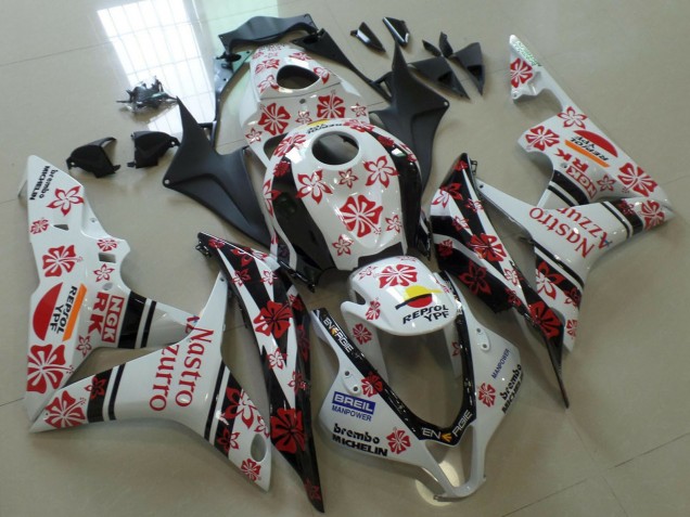 2007-2008 White Red Black Nastro Azzurro Honda CBR600RR Motorcycle Fairings UK