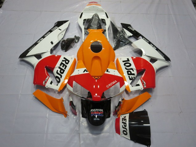 2003-2004 Orange White Red Glossy Black Repsol Honda CBR600RR Motorcycle Fairings UK