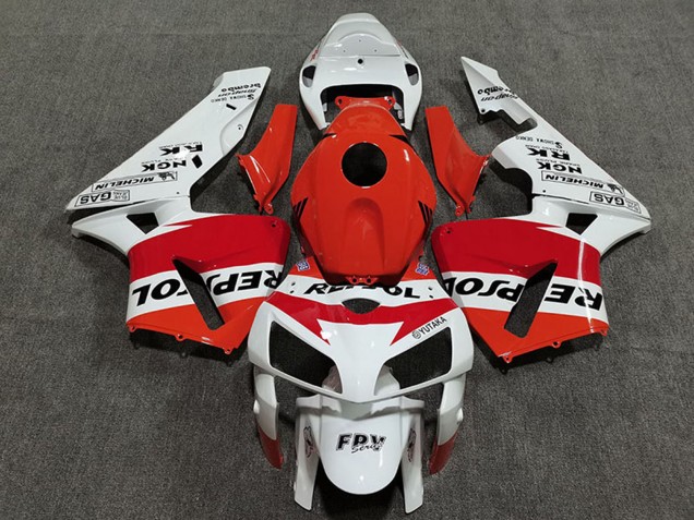 2005-2006 Orange White Red Glossy Black Repsol Style Honda CBR600RR Motorcycle Fairings UK