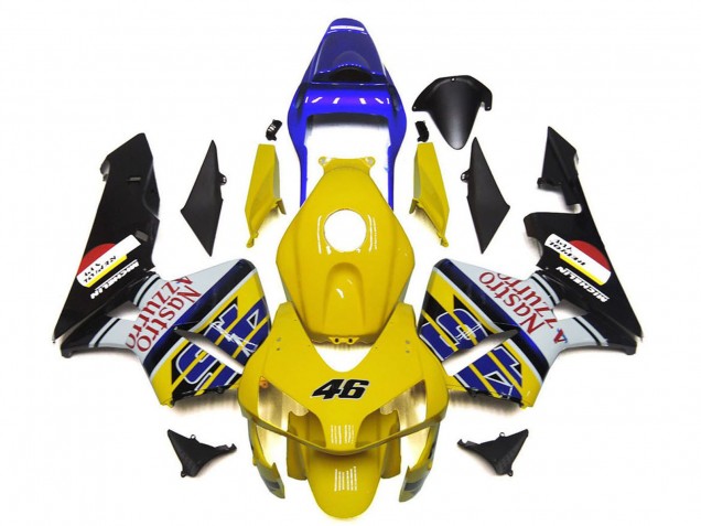 2003-2004 Yellow Blue White Glossy Black Nastro Azzurro 46 Honda CBR600RR Motorcycle Fairings UK