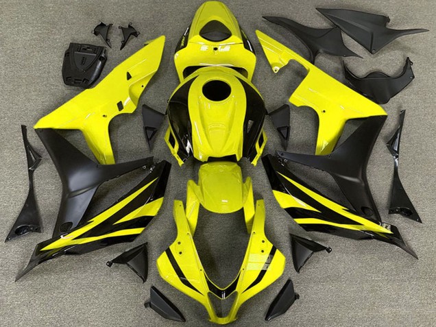 2007-2008 Yellow Matte Black OEM Style Honda CBR600RR Motorcycle Fairings UK
