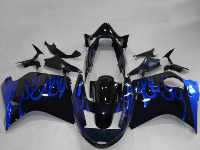1996-2007 Glossy Black Blue Flame Honda CBR1100XX Motorcycle Fairings UK