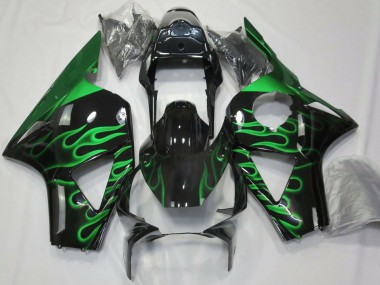 Buy 2002-2003 Glossy Black Green Flame Honda CBR954RR Motorcycle Fairings UK
