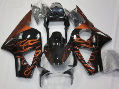 Buy 2002-2003 Glossy Black Orange Flame Honda CBR954RR Motorcycle Fairings UK