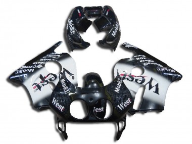 Buy 1990-1998 Glossy Black White West Honda CBR250RR Motorcycle Fairings UK