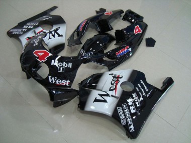 Buy 1990-1998 Glossy Black White West Mobil Honda CBR250RR Motorcycle Fairings UK