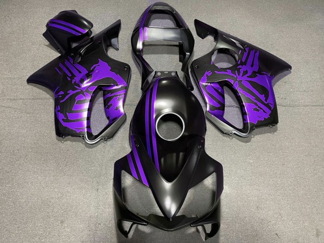 2001-2003 Purple Matte Black Skull Honda CBR600 F4i Motorcycle Fairings UK