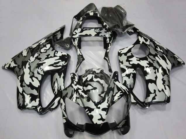 2001-2003 White Grey Black Camouflage Honda CBR600 F4i Motorcycle Fairings UK