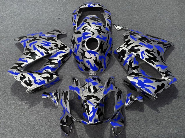 2002-2013 Blue Camouflage Honda VFR 800 Motorcycle Fairings UK