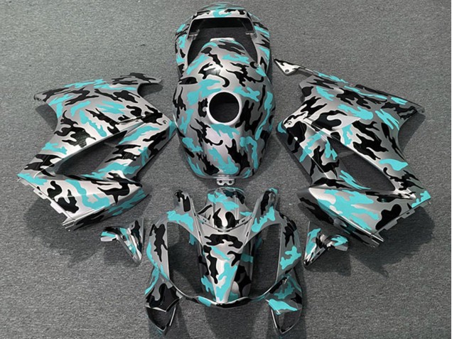 2002-2013 Teal Camouflage Honda VFR 800 Motorcycle Fairings UK