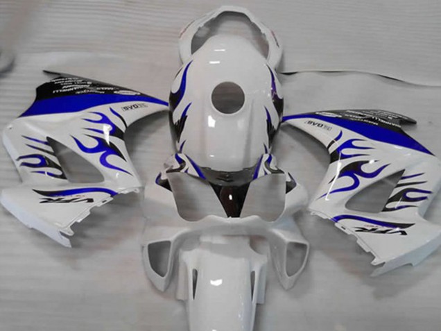 2002-2013 White Blue Flame Honda VFR 800 Motorcycle Fairings UK