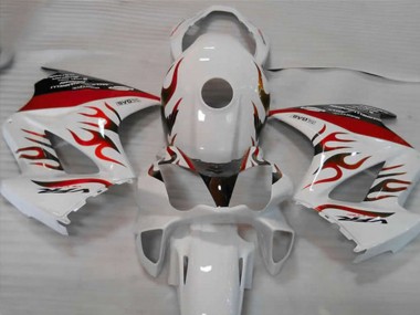 Buy 2002-2013 White Red Flame Honda VFR 800 Motorcycle Fairings UK