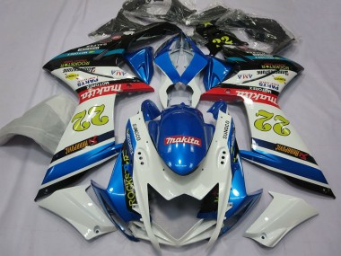 Buy 2007-2008 White Blue Red Black Motul 22 Suzuki GSXR 1000 Motorcycle Fairings UK