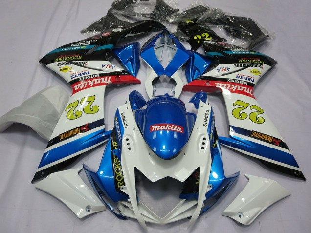 2007-2008 White Blue Red Black Motul 22 Suzuki GSXR 1000 Motorcycle Fairings UK