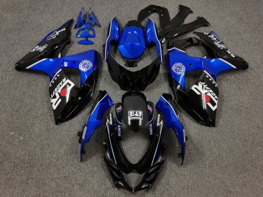 Buy 2009-2016 Black and Blue with Custom Logo Suzuki GSXR 1000 Motorcycle Fairings UK