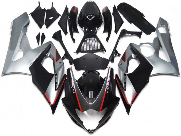 2005-2006 Glossy Black Silver Red Suzuki GSXR 1000 Motorcycle Fairings UK