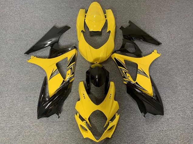 2007-2008 Yellow Glossy Black Suzuki GSXR 1000 Motorcycle Fairings UK