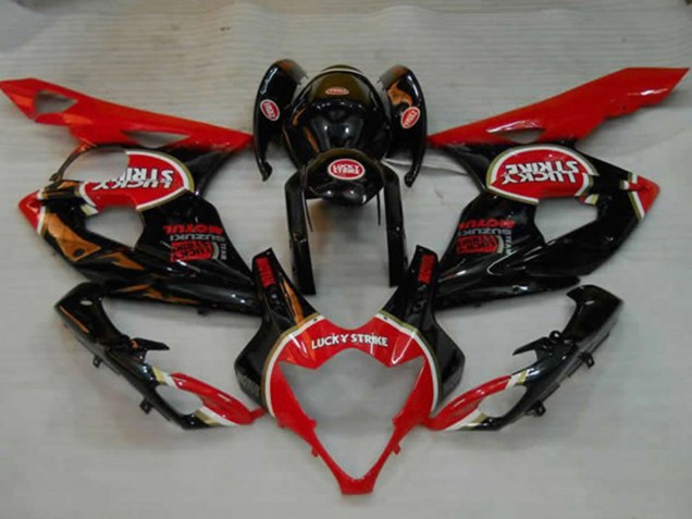 2005-2006 Glossy Black Red White Lucky Strike Suzuki GSXR 1000 Motorcycle Fairings UK