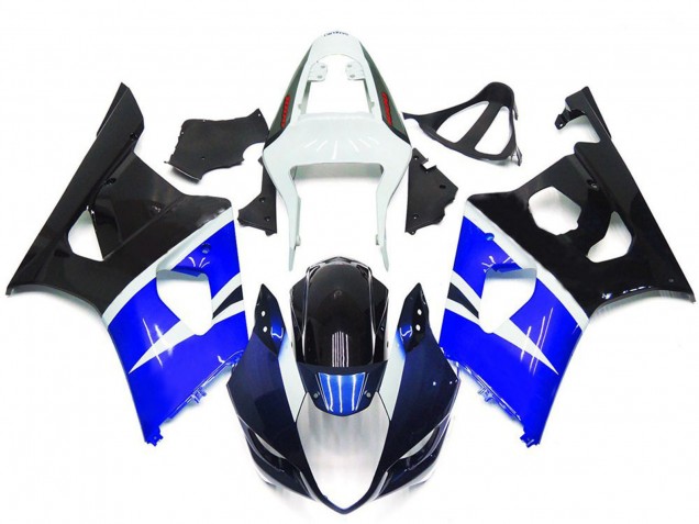 2003-2004 White Blue Glossy Black Suzuki GSXR 1000 Motorcycle Fairings UK