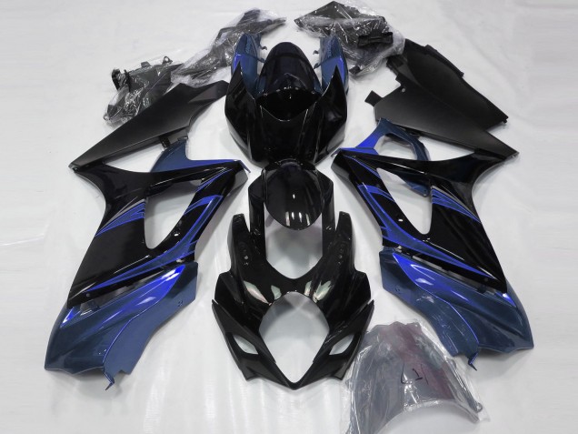 2007-2008 Blue Glossy Black Suzuki GSXR 1000 Motorcycle Fairings UK