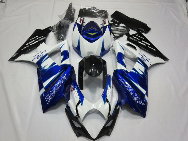 2007-2008 White Blue Black Corona Alstare Suzuki GSXR 1000 Motorcycle Fairings UK