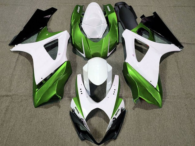 2007-2008 White Green Black Suzuki GSXR 1000 Motorcycle Fairings UK