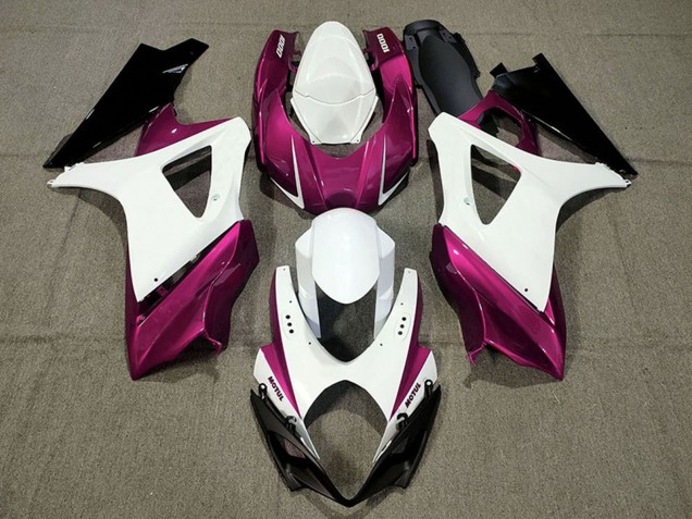 2007-2008 White Pink Black Suzuki GSXR 1000 Motorcycle Fairings UK