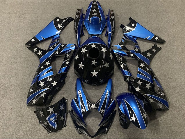 2007-2008 Blue Glossy Black Star Suzuki GSXR 1000 Motorcycle Fairings UK