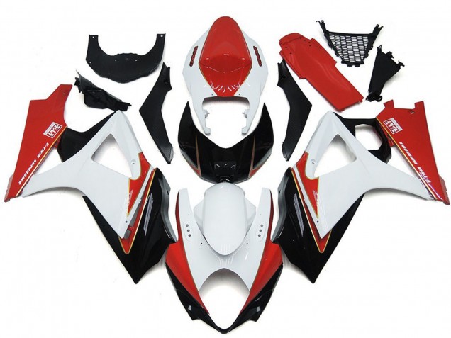2007-2008 White Red Black Suzuki GSXR 1000 Motorcycle Fairings UK