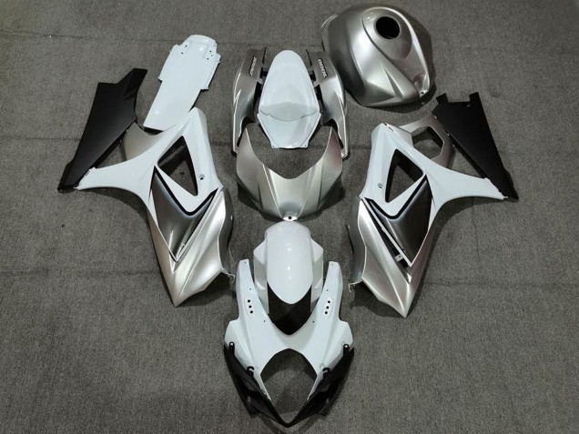 2007-2008 White Silver Black Suzuki GSXR 1000 Motorcycle Fairings UK