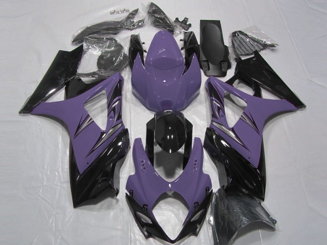 2007-2008 Dark Purple Glossy Black Suzuki GSXR 1000 Motorcycle Fairings UK